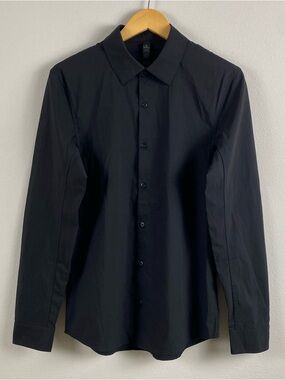 Lululemon Down To The Wire Long Sleeve Button Front Shirt | Slim Fit | Black